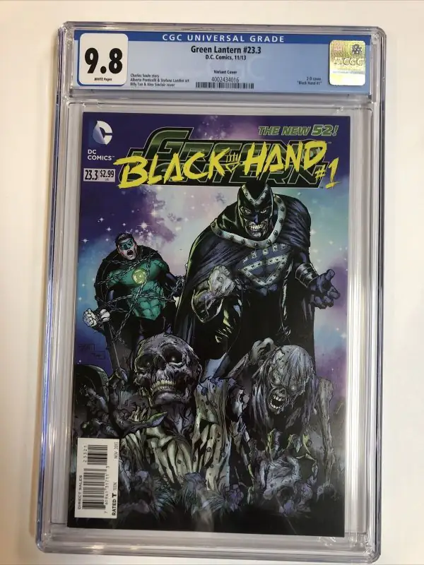 Green Lantern #23.3 (DC Comics, 2013), CGC 9.8 graded comic book, Universal Blue label — front cover in its holder