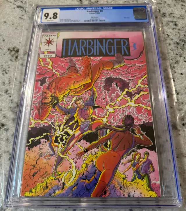 Harbinger #0 (Valiant Comics, 1992), CGC 9.8 graded comic book, Universal Blue label — front cover in its holder