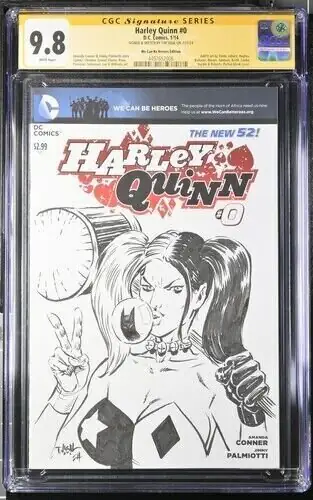Harley Quinn #0 (DC Comics, 2014), CGC 9.8 graded comic book, Signature Series label — front cover in its holder