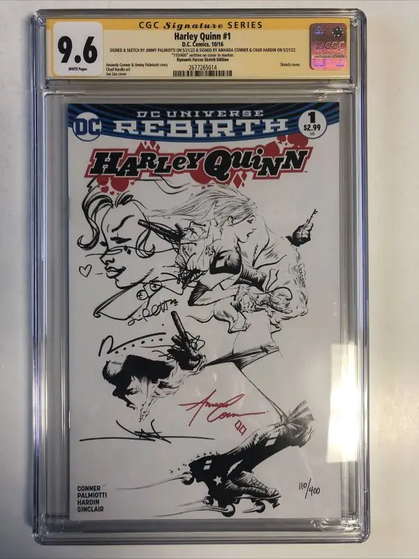 Harley Quinn #1 (DC Comics, 2016), CGC 9.6 graded comic book, Signature Series label — front cover in its holder