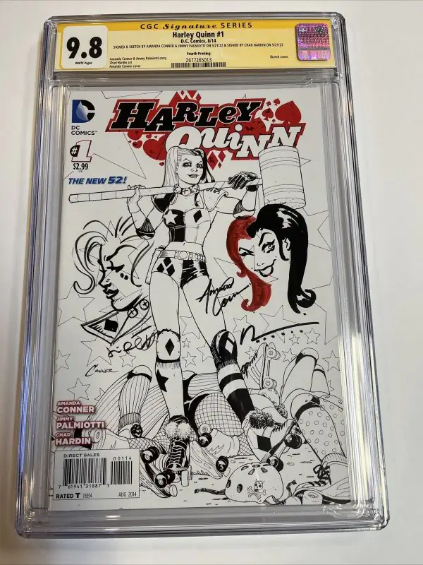 Harley Quinn #1 (DC Comics, 2014), CGC 9.8 graded comic book, Signature Series label — front cover in its holder