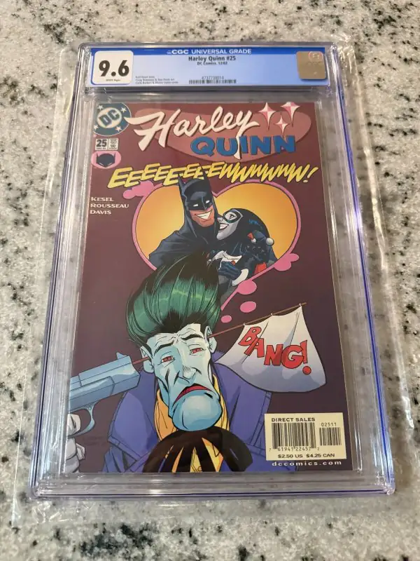 Harley Quinn #25 (DC Comics, 2002), CGC 9.6 graded comic book, Universal Blue label — front cover in its holder