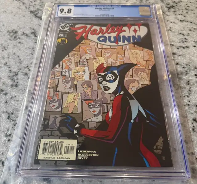 Harley Quinn #28 (DC Comics, 2003), CGC 9.8 graded comic book, Universal Blue label — front cover in its holder