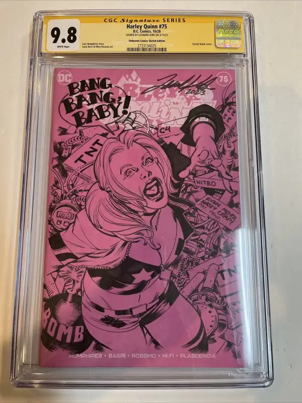 Harley Quinn #75 (DC Comics, 2020), CGC 9.8 graded comic book, Signature Series label — front cover in its holder