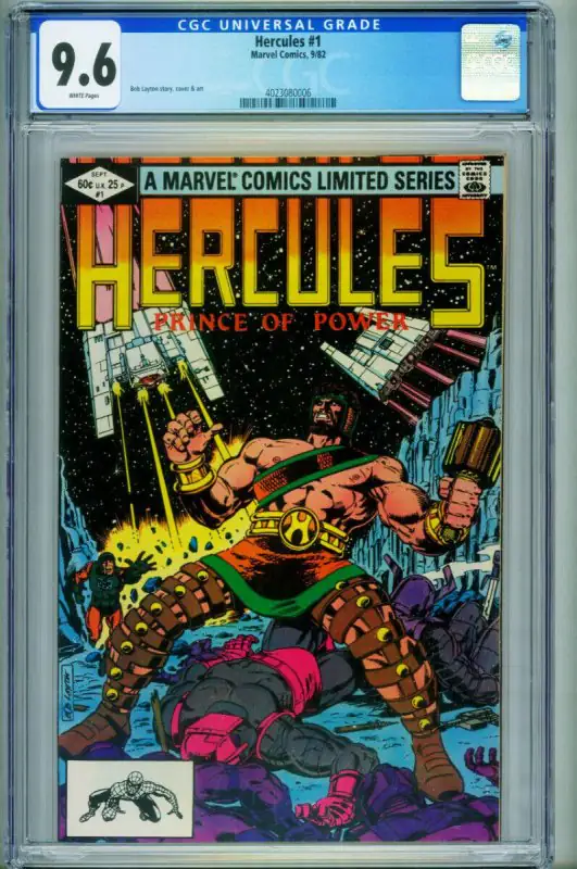 Hercules Prince of Power #1 (Marvel Comics, 1982), CGC 9.6 graded comic book, Universal Blue label — front cover in its holder