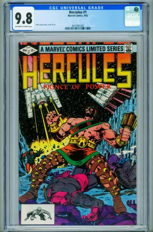 Hercules Prince of Power #1 (Marvel Comics, 1982), CGC 9.8 graded comic book, Universal Blue label — front cover in its holder