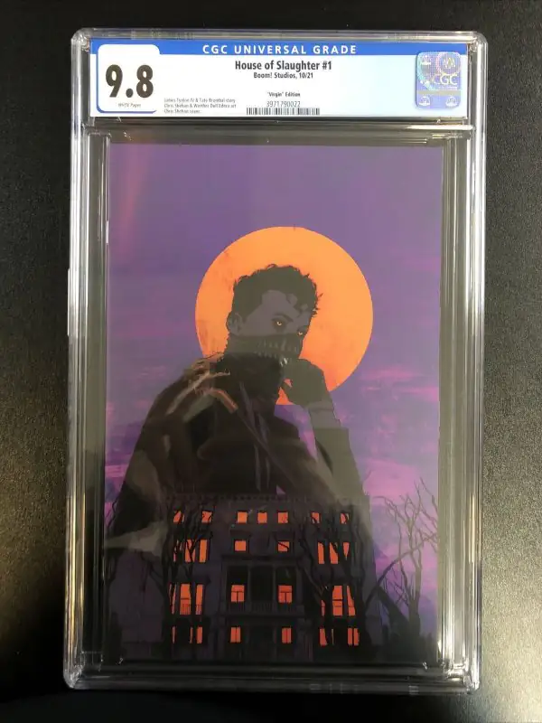 House of Slaughter #1 (Boom! Studios, 2021), CGC 9.8 graded comic book, Universal Blue label — front cover in its holder