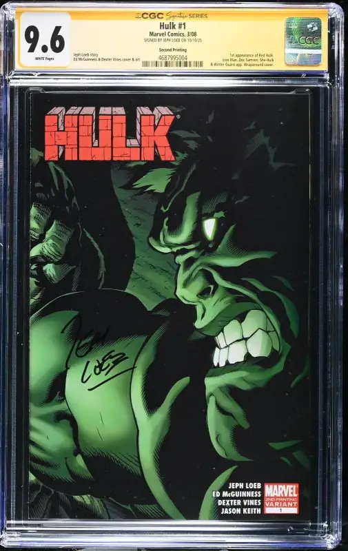 Hulk #1 (Marvel Comics, 2008), CGC 9.6 graded comic book, Signature Series label — front cover in its holder