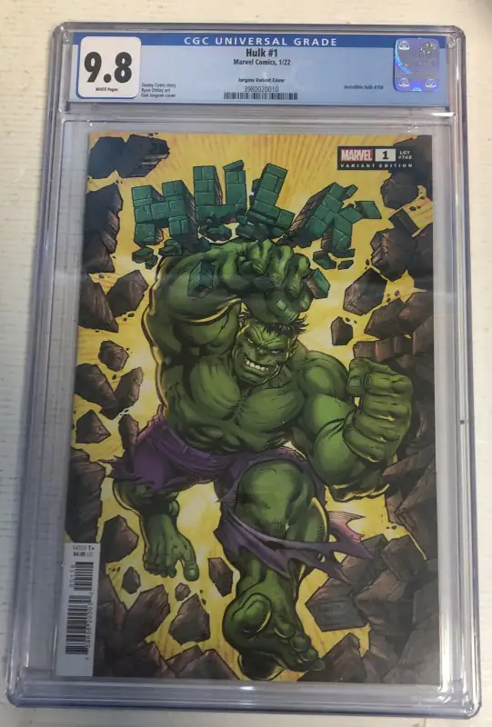 Hulk #1 (Marvel Comics, 2022), CGC 9.8 graded comic book, Universal Blue label — front cover in its holder