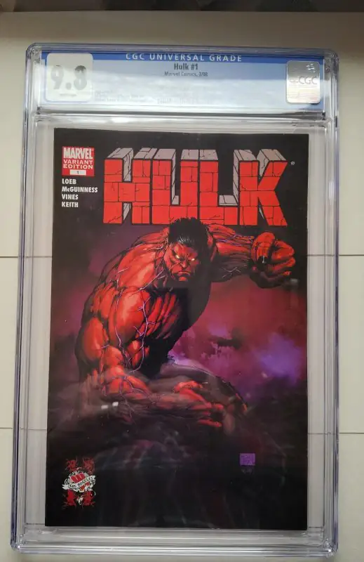 Hulk #1 (Marvel Comics, 2008), CGC 9.8 graded comic book, Universal Blue label — front cover in its holder