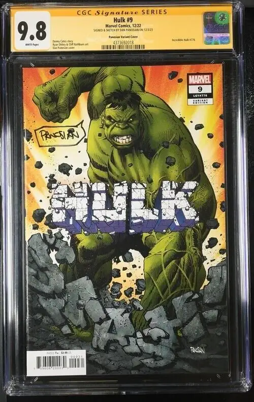 Hulk #9 (Marvel Comics, 2022), CGC 9.8 graded comic book, Signature Series label — front cover in its holder