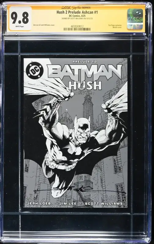 Hush 2 Prelude Ashcan #1 (DC Comics, 2025), CGC 9.8 graded comic book, Signature Series label — front cover in its holder