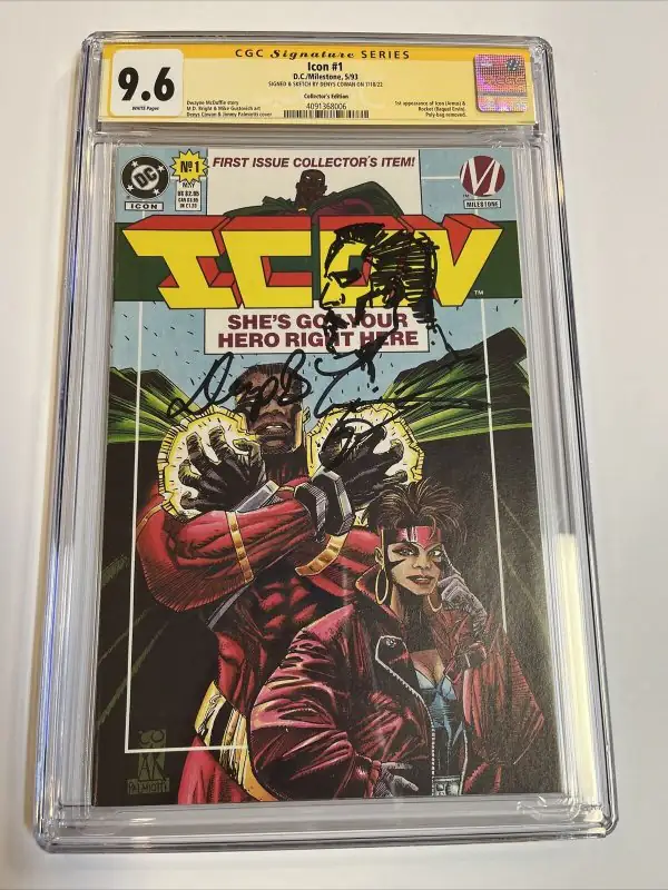 Icon #1 (DC Comics, 1993), CGC 9.6 graded comic book, Signature Series label — front cover in its holder