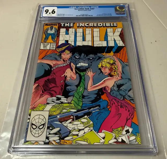 Incredible Hulk #349 (Marvel Comics, 1988), CGC 9.6 graded comic book, Universal Blue label — front cover in its holder