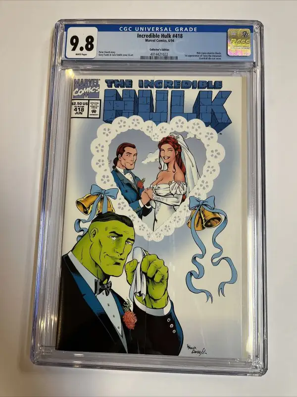 Incredible Hulk #418 (Marvel Comics, 1994), CGC 9.8 graded comic book, Universal Blue label — front cover in its holder