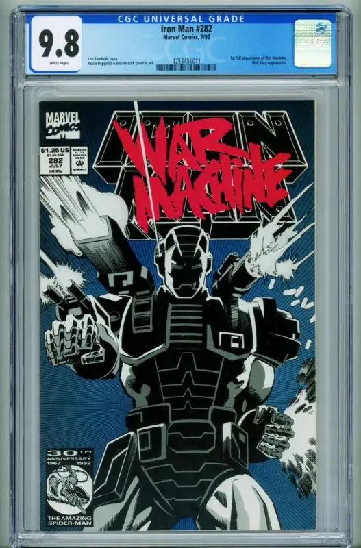 Iron Man #282 (Marvel Comics, 1992), CGC 9.8 graded comic book, Universal Blue label — front cover in its holder