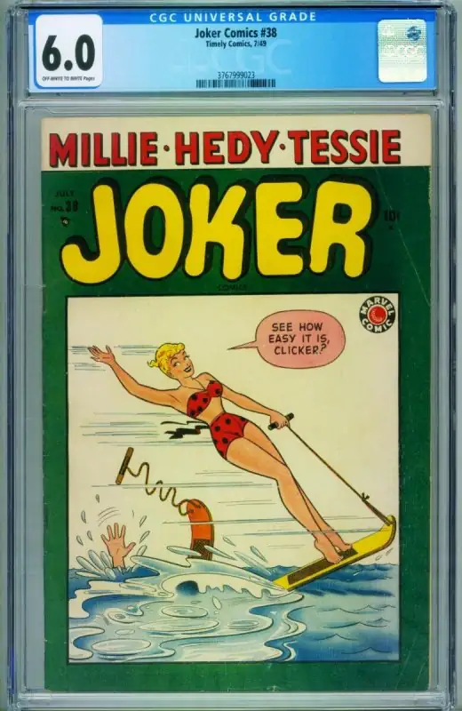 Joker #38 (Marvel Comics, 1949), CGC 6.0 graded comic book, Universal Blue label — front cover in its holder
