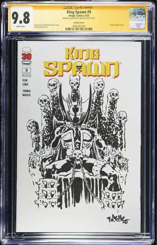 King Spawn #9 (Image Comics, 2022), CGC 9.8 graded comic book, Signature Series label — front cover in its holder