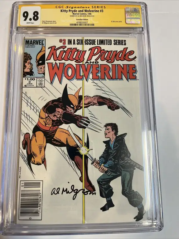 Kitty Pryde and Wolverine #5 (Marvel Comics, 1985), CGC 9.8 graded comic book, Signature Series label — front cover in its holder