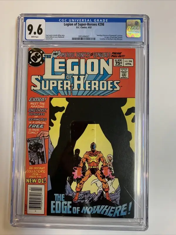 Legion of Super-Heroes #298 (DC Comics, 1983), CGC 9.6 graded comic book, Universal Blue label — front cover in its holder