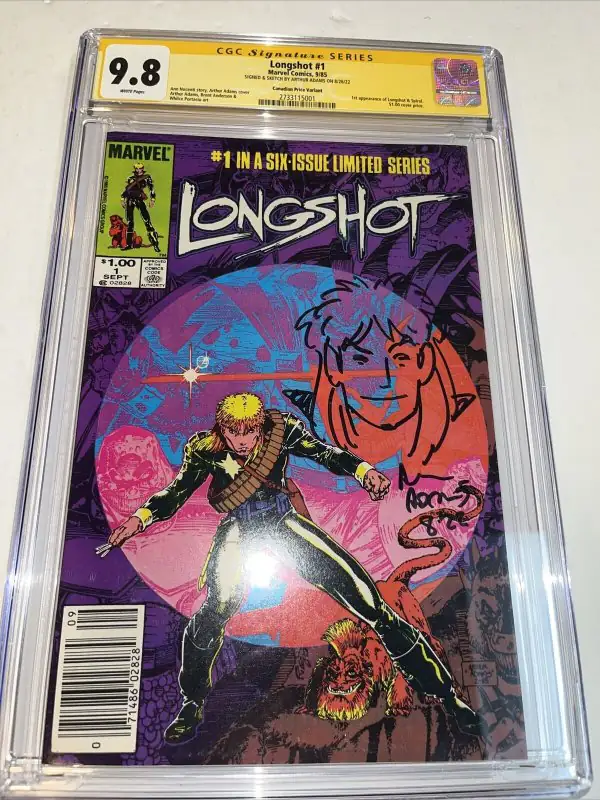 Longshot #1 (Marvel Comics, 1985), CGC 9.8 graded comic book, Signature Series label — front cover in its holder