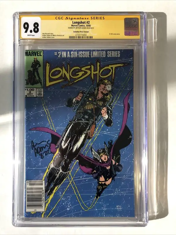 Longshot #2 (Marvel Comics, 1985), CGC 9.8 graded comic book, Signature Series label — front cover in its holder
