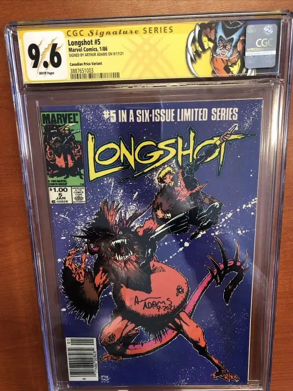Longshot #5 (Marvel Comics, 1986), CGC 9.6 graded comic book, Signature Series label — front cover in its holder
