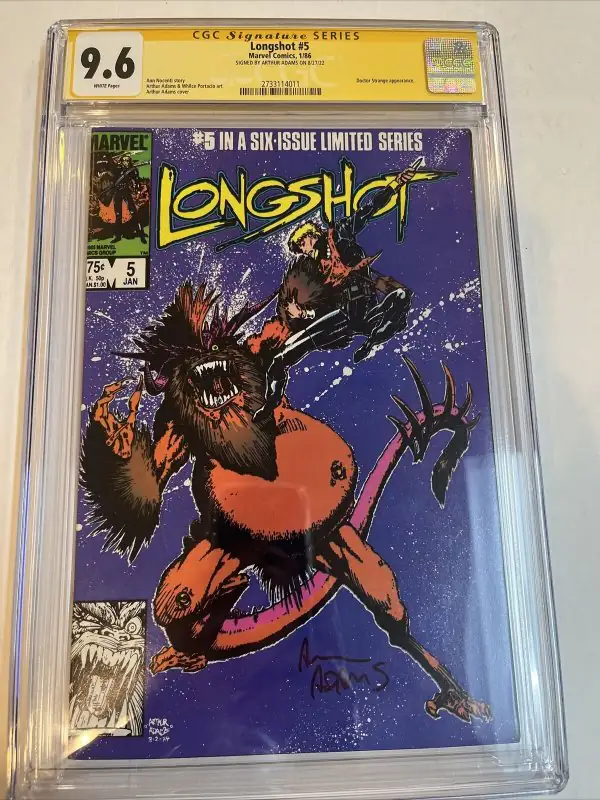 Longshot #5 (Marvel Comics, 1986), CGC 9.6 graded comic book, Signature Series label — front cover in its holder