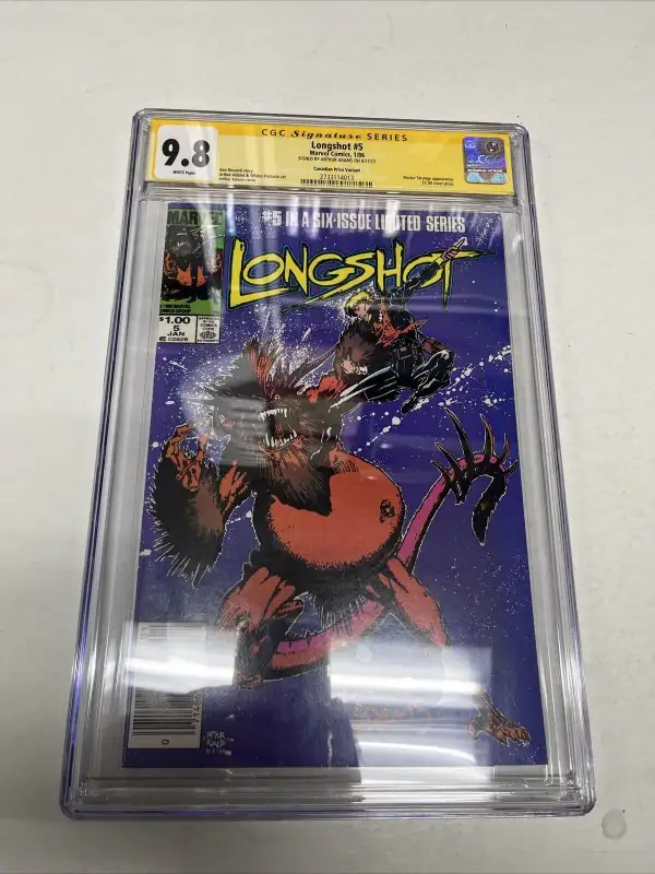 Longshot #5 (Marvel Comics, 1986), CGC 9.8 graded comic book, Signature Series label — front cover in its holder