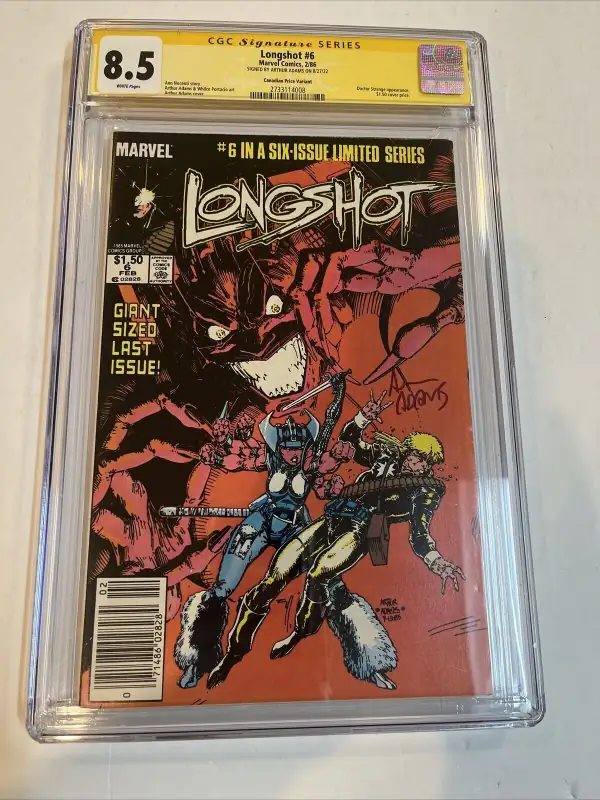 Longshot #6 (Marvel Comics, 1986), CGC 8.5 graded comic book, Signature Series label — front cover in its holder