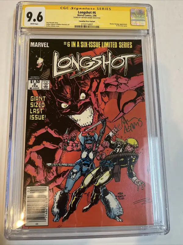 Longshot #6 (Marvel Comics, 1986), CGC 9.6 graded comic book, Signature Series label — front cover in its holder