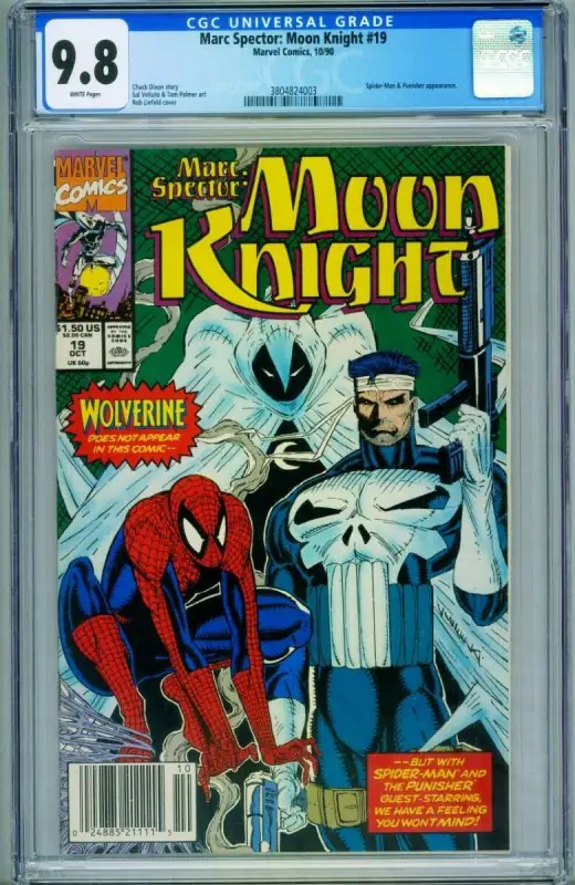 Marc Spector: Moon Knight #19 (Marvel Comics, 1993), CGC 9.8 graded comic book, Universal Blue label — front cover in its holder