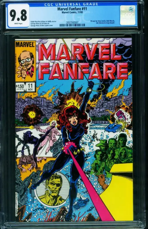 Marvel Fanfare #11 (Marvel Comics, 1983), CGC 9.8 graded comic book, Universal Blue label — front cover in its holder