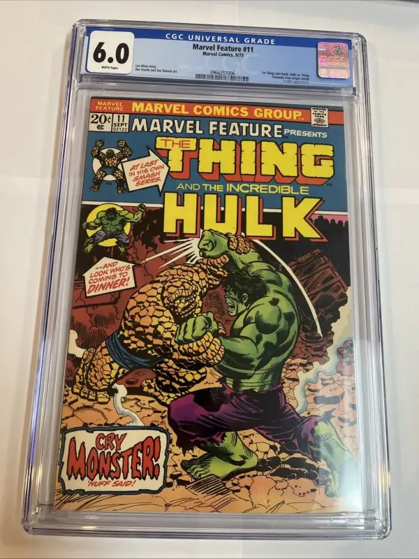 Marvel Feature #11 (Marvel Comics, 1973), CGC 6.0 graded comic book, Universal Blue label — front cover in its holder