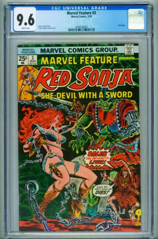 Marvel Feature #3 (Marvel Comics, 1976), CGC 9.6 graded comic book, Universal Blue label — front cover in its holder