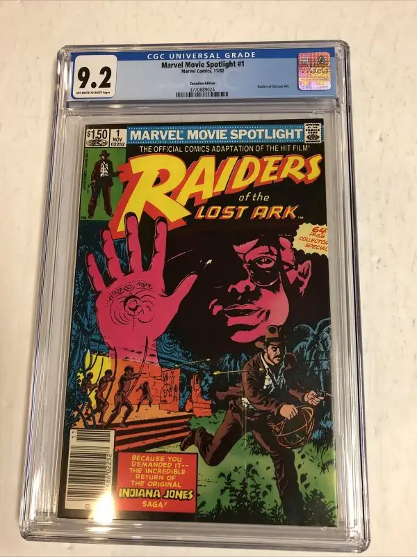 Marvel Movie Spotlight #1 (Marvel Comics, 1982), CGC 9.2 graded comic book, Universal Blue label — front cover in its holder