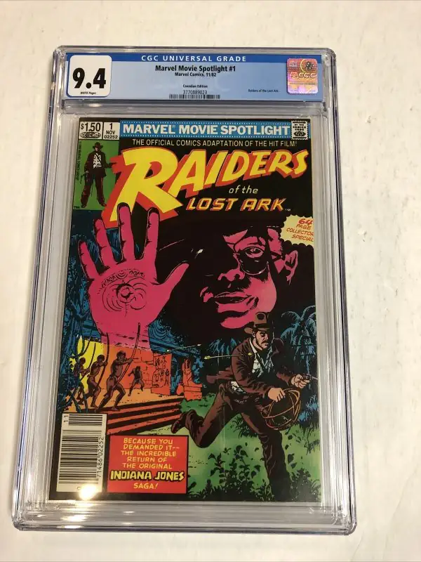 Marvel Movie Spotlight #1 (Marvel Comics, 1982), CGC 9.4 graded comic book, Universal Blue label — front cover in its holder