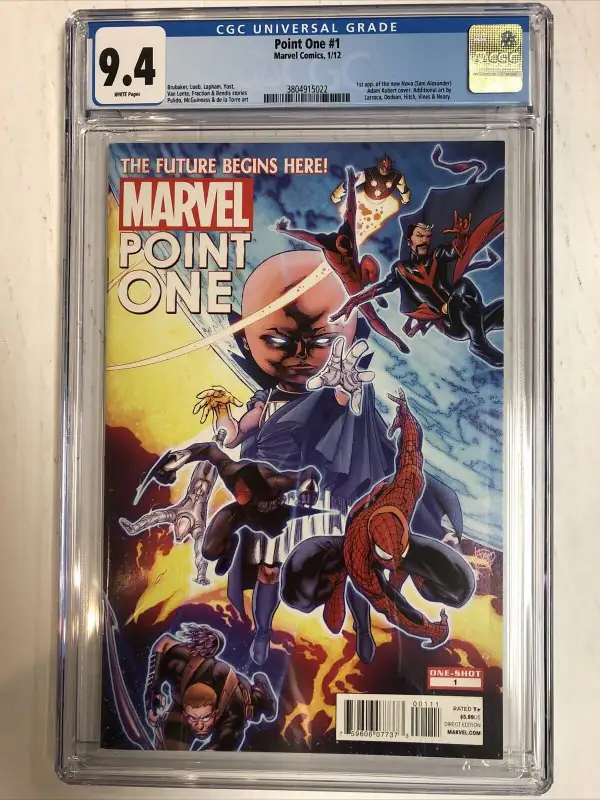Marvel Point One #1 (Marvel Comics, 2012), CGC 9.4 graded comic book, Universal Blue label — front cover in its holder