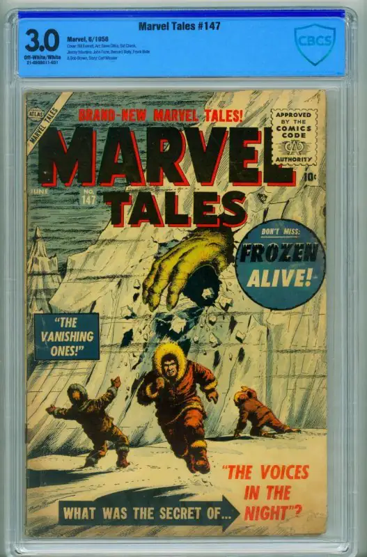Marvel Tales #147 (Atlas Comics, 1956), CGC 3.0 graded comic book, Universal Blue label — front cover in its holder