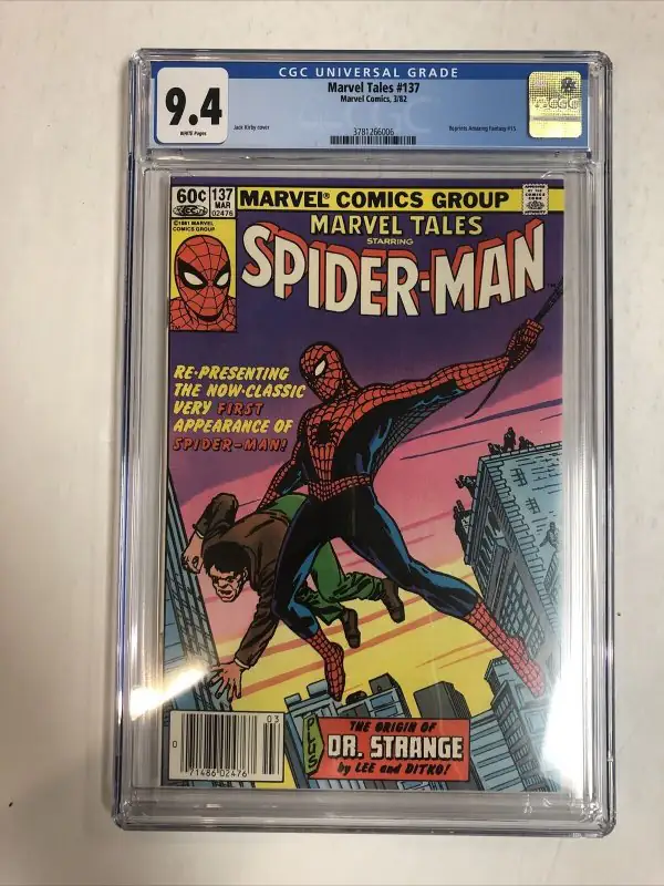 Marvel Tales Spider-Man #1 (Marvel Comics, 1982), CGC 9.4 graded comic book, Universal Blue label — front cover in its holder