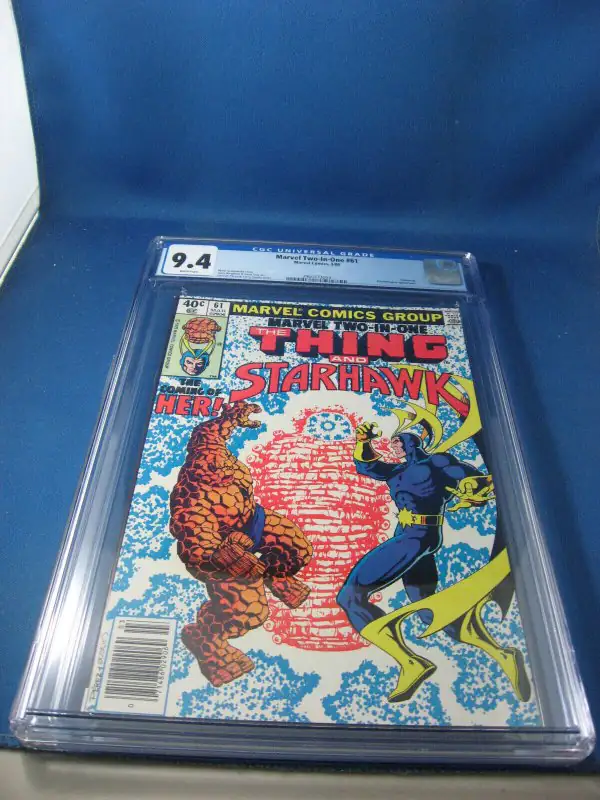 Marvel Two in One #61 (Marvel Comics, 1980), CGC 9.4 graded comic book, Universal Blue label — front cover in its holder