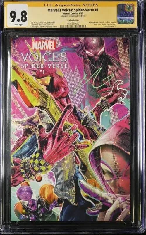 Marvel's Voice: Spider Verse #1 (Marvel Comics, 2023), CGC 9.8 graded comic book, Signature Series label — front cover in its holder
