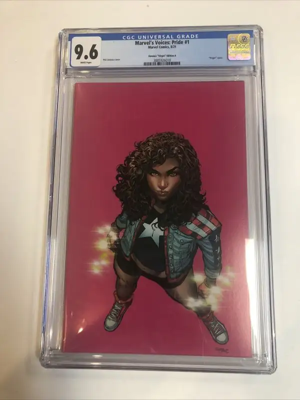 Marvel's Voices Pride #1 (Marvel Comics, 2021), CGC 9.6 graded comic book, Universal Blue label — front cover in its holder