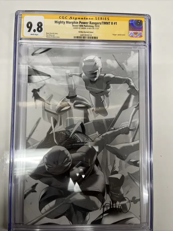 Mighty Morphin #1 (Boom! Studios, 2023), CGC 9.8 graded comic book, Signature Series label — front cover in its holder