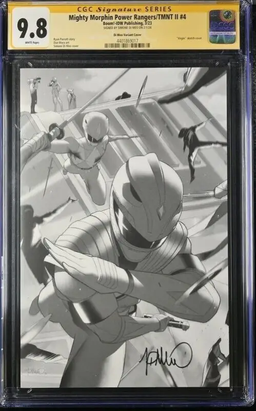 Mighty Morphin #4 (Boom! Studios, 2023), CGC 9.8 graded comic book, Signature Series label — front cover in its holder