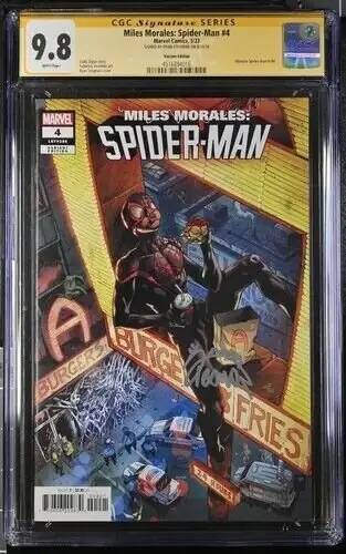 Miles Morales: Spider-Man #4 (Marvel Comics, 2023), CGC 9.8 graded comic book, Signature Series label — front cover in its holder