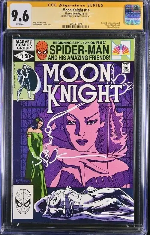 Moon Knight #14 (Marvel Comics, 1981), CGC 9.6 graded comic book, Signature Series label — front cover in its holder
