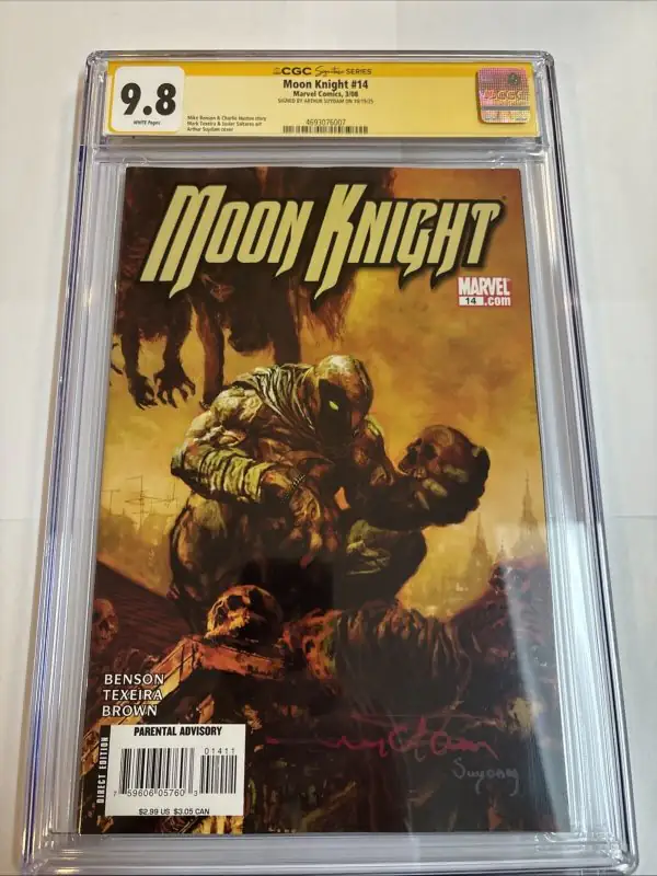 Moon Knight #14 (Marvel Comics, 2008), CGC 9.8 graded comic book, Signature Series label — front cover in its holder