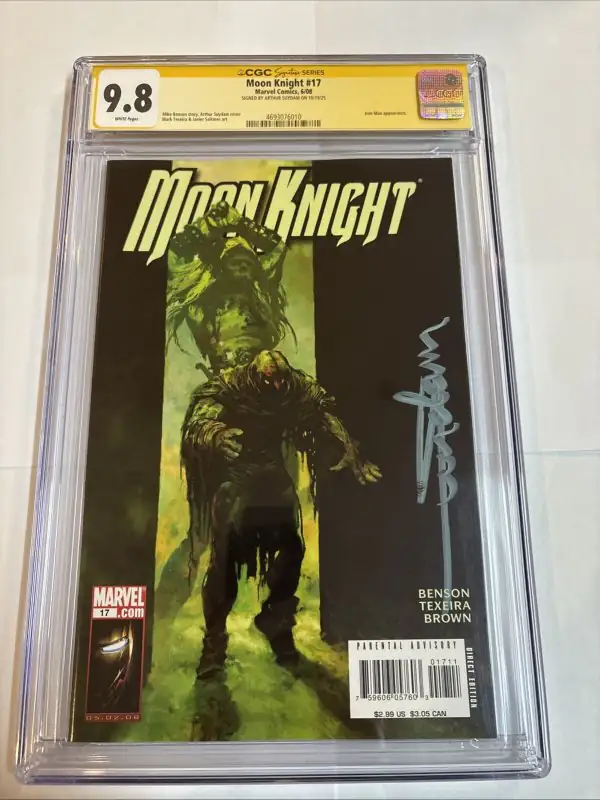Moon Knight #17 (Marvel Comics, 2008), CGC 9.8 graded comic book, Signature Series label — front cover in its holder