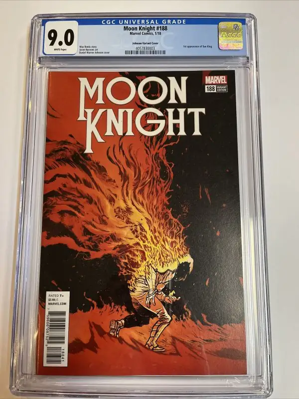 Moon Knight #188 (Marvel Comics, 2017), CGC 9.0 graded comic book, Universal Blue label — front cover in its holder